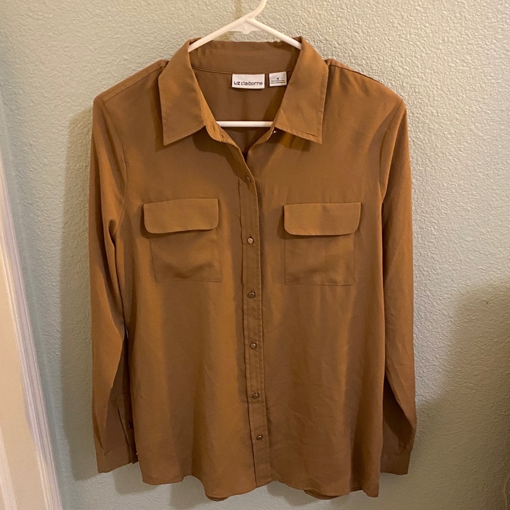 Liz Claiborne Men's Tan Button Down Shirt